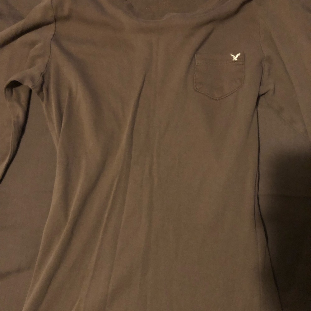 American Eagle Outfitters Brown Long Sleeve Tee